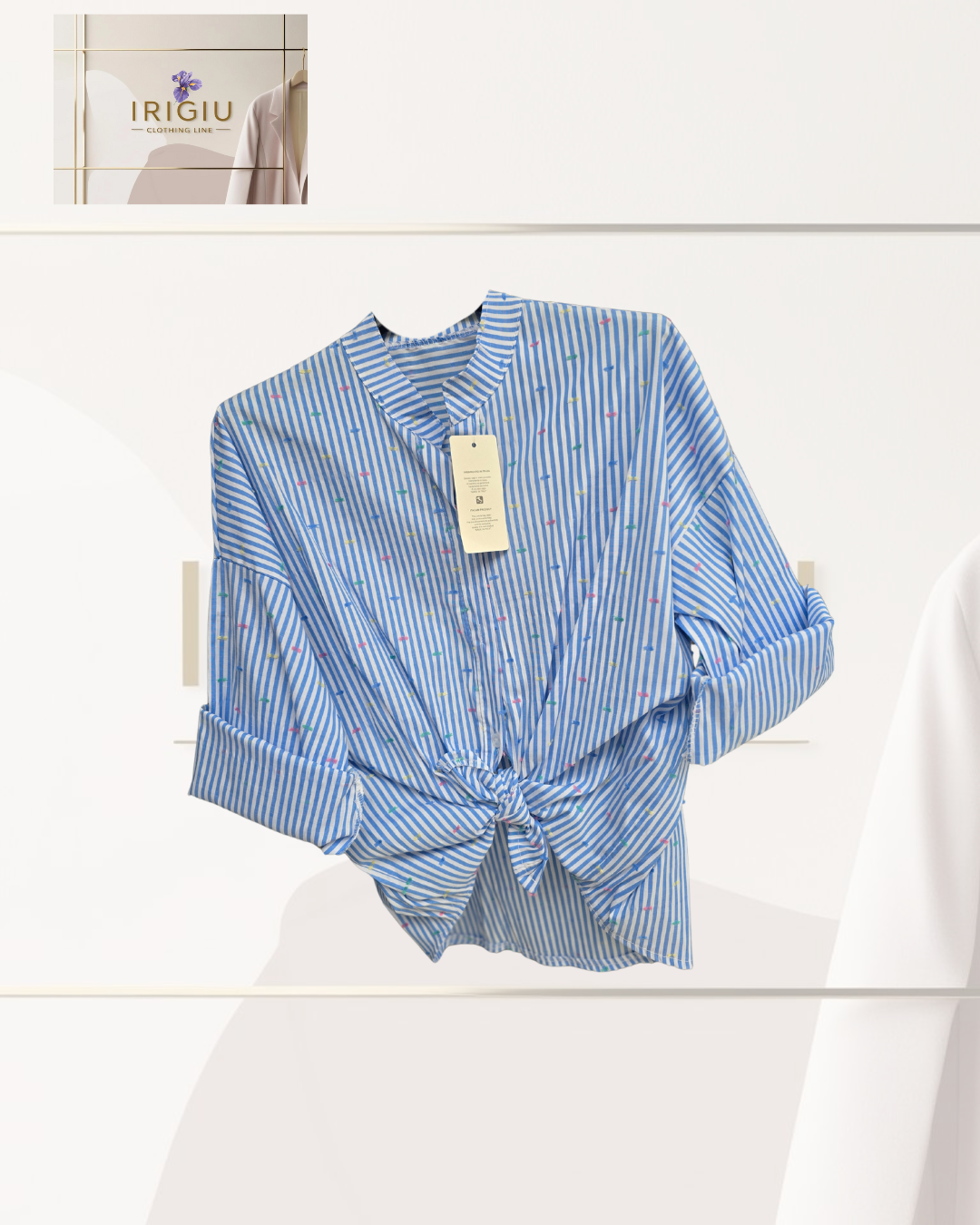 Camicia Annodata a Righe - IRIGIU Clothing Line