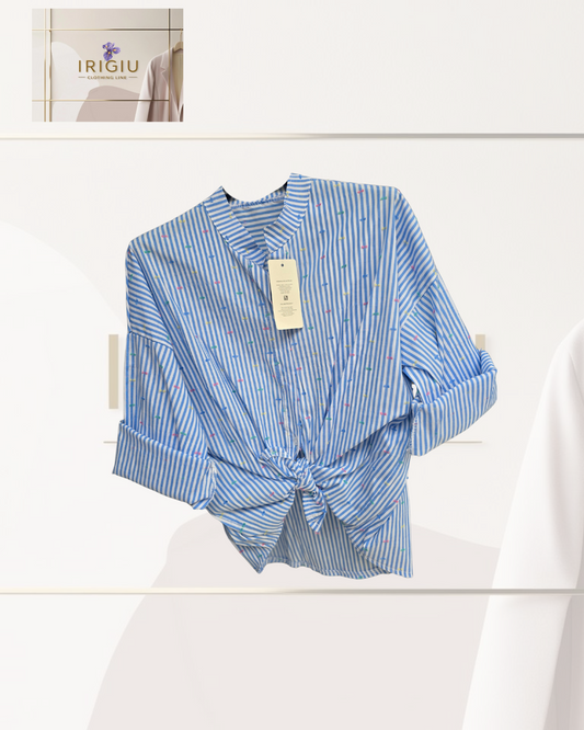 Camicia Annodata a Righe - IRIGIU Clothing Line